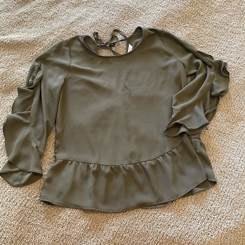 Elegant Olive Green Women's Top